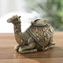 European Style Desert Camel Savings Bank, Gold Metal Coin Bank for Kids, Creative Piggy Bank Toy Gifts for Children bronza