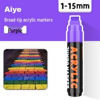 15mm Wide Tip Metallic Acrylic Marker Pen for Graffiti & Wall Painting violetinė