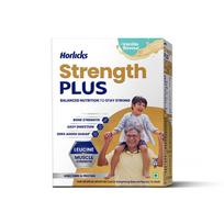 Horlicks Strength Plus Vanilla Powder 350g High Protein High Fibre Balanced Nutrition for Adults