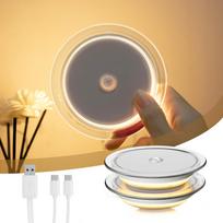 LROLTEF LED jutiklinis šviestuvas, įkraunamas per USB, patalpų judesio jutiklis, naktinė lemputė, šviesos ir tamsos jutiklis, 3 praktiški režimai, priklijuojamas arba magnetinis, naktinis