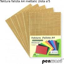 A4 gofruotas metalizuotas kartonas, 5 lapai, aukso spalvos