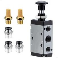 A25F-Direct Driving Type 4R210-08 Pneumatic Air Hand Lever Valve, 5 Way 2 Position 1/4  NPT Solenoid Valve Manual Control