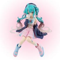 Graži Nauja Hatsune Miku Anime figūrėlė Rožinė sakura sėdinti pozicija PVC Veiksmo figūrėlės modelis žaislas dekoracija kolekcionavimui dovanos gray