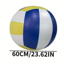 Milžiniško dydžio paplūdimio tinklinio kamuolys Mėlynos ir geltonos juostelės Milžiniškas tinklinio kamuolys Šeimos susibūrimams 60CM yellow