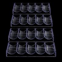 4Pcs Storage Pallet Casino Game 0pcs Chips No Lid
