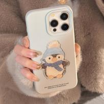 Tinka Apple 16 mobiliojo telefono dėklui 17promax Mielas pingvinas Kūdikis Iphone14 Trijų matmenų 13 Pora 12 Silikoninis 17promax white