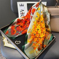 Naujas 100% natūralaus šilko skara moterims kaklui plaukams prekės ženklas Pashmina Foulard moteriškos bandana skaros Hijab skara apdangalai kvadratinė skara Real Silk 65x65cm black