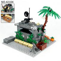 158PCS MOC Military Series Jungle Military Bunker Scene Building Toys gray