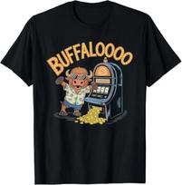 Lucky Buffalo Casino Slot Machine Gambling Gift Gambler T-Shirt S gray