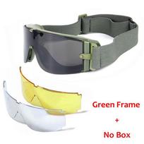Tactical Sun Eyewear Men Outdoor Hunting Airsoft Paintball Shooting Goggles 3 Lens Lightweight Design Comfortable Fit Practical Daily Use