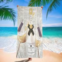 Champagne Logo M-Moet C-Chandon Microfiber Printed Beach Towel Mountain Climbing Yoga Beach Swimming Running Absorbent Soft W40*H60(CM) blue