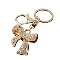 Rhinestone Bow Keychain with Rotating Lobster Clasp for Women Girls Sparkling Bow Keychain Bag Charm for Birthday Mother's Day balta