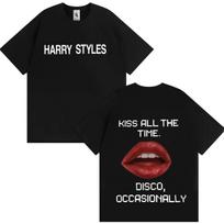 Harry Styles bučiuokis visada diskoteka kartais hiphopas spaudinys marškinėliai apvalia apykakle jaukūs vyriški trumparankoviai marškinėliai paaugliai unisex 4XL black