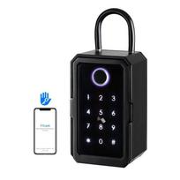 TT Lock Security Password Boxes Inteligente Electronic Lock Boxes Portable Smart Fingerprint Digital Key Box black