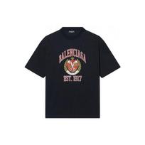 Balenciaga Est.1917 Crest Logo T-Shirt 'Black' Men's 670943TLV891076 S gray