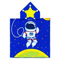 Summer Microfiber Printed Children's Bath Towel Cape, Hooded Bath Towel That Does Not Shed or Fade, Ages 2-10 230 in stock (small size without side buckles) blue