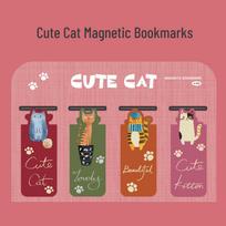 Shile Cartoon Cat Paw Magnetic Bookmarks - Cute Page Clips & Gifts for Journals white