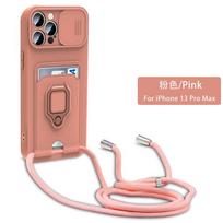 Necklace Strap Lanyard Cord Case For Oppo A16 A54 A74 4G A55 Reno6 5g A15 Realme C20 C11 C21 C55 C67 C53 Soft Slide Camera Cover For oppo A16 4g&Case & Strap