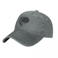 Volleyball Hearts  Baseball Cap Shaped logo Men Adult Print Trucker Hat  Streetwear Hiking Fishing Hot Sale Cap Adjustable gray