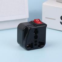 JAV 2 kontaktų kištuko adapteris keitiklis Ac100~250V 10A su pagrindiniu įjungimo/išjungimo jungikliu LED indikatorius Wsa-6 elektrinio kištuko adapteris juoda