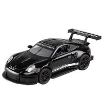 1/32 Porsche GT3 RS Alloy die casting toy car model simulation sound and light pull sports car boy birthday gift with base juoda
