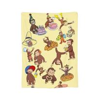 Curious George The Little Monkey Fleece Throw Blankets  Blankets for Bed Outdoor Warm Bedroom Quilt, 30x40in beige
