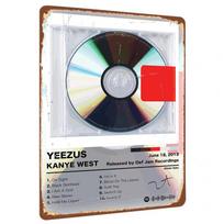 Kanye West Yeezus albumo viršelis Metalinė sienos meno dekoracija Muzikos vinilinės plokštelės plakatas kambario dekoravimui 20x30cm（7.8x11.8inch） white