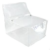 Stuffed Animal Storage Bean Bag Chair Plush Toy Organizer Clear Transparent Zippered Waterproof PVC white