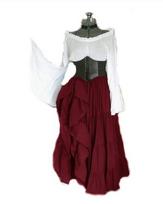 Dopamine Color Block Off-the-Shoulder Long Sleeve Dress with Waist-Cinching Big Hem Skirt XXXL vyno raudonos spalvos