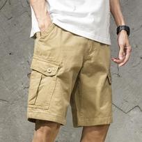 Cargo Shorts Vyriškos laisvalaikio laisvos ketvirtinės kelnės Vasarinės plonos 28 chaki
