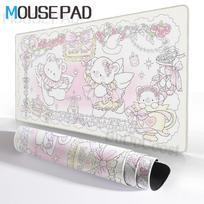 Pink Mousepad Cute Ballet Bear Desk Mat Office Aesthetics XXL Mouse Pad ESports Rubber Deskpad Pc Accessories Desk Decort Mats 40x80x0.2cm