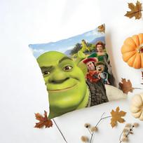 Shrek the Musical Party pillow case Cushion Cover Iceland Washable Linen Soft  for Daily Sofa Bed Home Room Decor 30x30cm beige