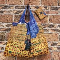 Eco-friendly Foldable Van Gogh Style Shopping Bag for Groceries Large blue