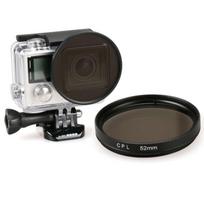 52mm Round Circle CPL Lens Filter for GoPro HERO 4 / 3+, Xiaoyi Sport Cameras and Other Sport Cameras Dive Housing black
