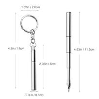 Stainless Retractable Pen with Keychain - Compact Pocket Pen for Everyday Writing and One Size gray
