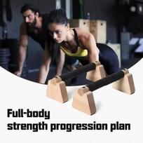 1 Pair Wooden Push Up Bar Pair Home Workout Parallettes, Durable Push-Up Stand Exercise Equipment For Hands Onesize gray