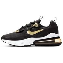 Nike Air Max 270 React Black Metallic Gold Star GS BQ0103-018 37.5