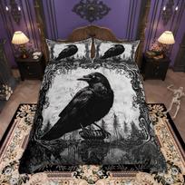 Homewish Helovino Varnos Antklodės Užvalkalų Rinkinys, Botaninių Augalų Patalynės Rinkinys, Hipio Gėlių Patalynės Rinkinys DE XS 100x135cm 2pcs&set black
