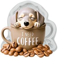 Coffee Cup Silicone Molds Dog Coffee Cup Fondant Mold Cake Decorating Tools Cupcake Topper Candy Chocolate Gumpaste Mold