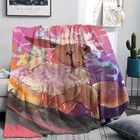 Eevee Pokémon pattern Flannel Blanket, High quality Comfortable for All Seasons, Home Decor, Warmth and Comfort, Perfect for Gifts. 80cm x 120cm beige