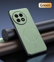 Oneplus 13 dėklas Magnetinis Odinis Apsauginis Dangtelis Oneplus 13 Aukštos Kokybės Atsparus Pirštų Atspaudams Neslystantis PC+TPU OnePlus 13 žalia