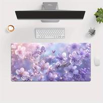 Purple Butterfly Pattern XXL Gaming Mouse Pad NonSlip EdgeLocked Desk Mat Keyboard Mat Computer Accessories for PC Gamers 800x400x2mm