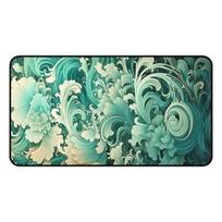 Japanese Ukiyoe Mint Green Mouse Pad Large Rubber Antislip Desk Accessories Mousepad for Office  Gamer Keyboard Mats Decor 800x300x2mm blue