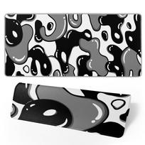 Gray Black and White Gaming Mouse Pads Geometric Anime Gaming Mouse Pad XL Japanesestyle Desk Mat with Antislip Feature LockEdge 300x800x3mm black