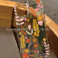 Color oil painting flowers for iPhone11/12/13/14/15/16promax iPhone 17Air case iPhone 7/8 black