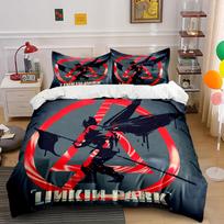 Linkin Park Bed Set Bedding Duvet Cover Set Duvet Cover Pillowcases  (1*Duvet Cover 2*Pillowcases, without duvet insert) 135x200cm black