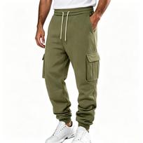 Men's Cargo Joggers with Multiple Pockets and Drawstring Waist for Casual Everyday Wear XXXL brown