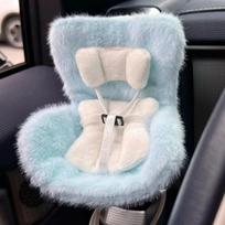 Labubu automobilio lėlės saugos kėdutė Visos lėlės iki 18 cm Animacinis kėdės sėdynės kilimėlis Išleidimo angos dekoracija Labubu lėlei Automobilio interjero stilius mėlyna