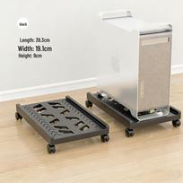 Movable Computer Host Desktop Case with Wheels and Retractable Thickened Base white