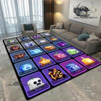 3D žaidimo B-blox vaisiais margintas kilimas Neslystantis kilimas miegamojo dekoracija svetainės dekoracija vonios kambario grindų kilimėlis gimtadienio dovana 40x60cm black